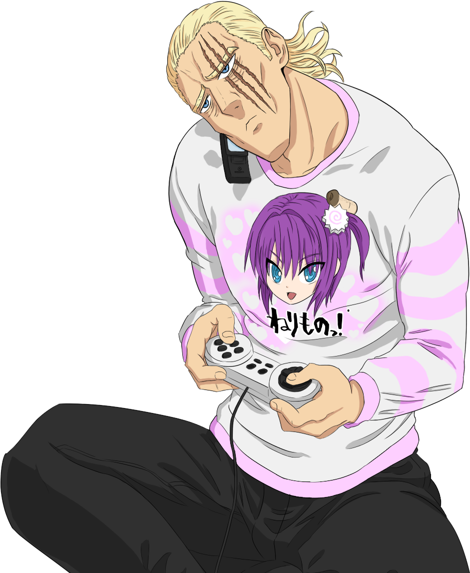 Blonde Manand Purple Haired Girl Gaming PNG