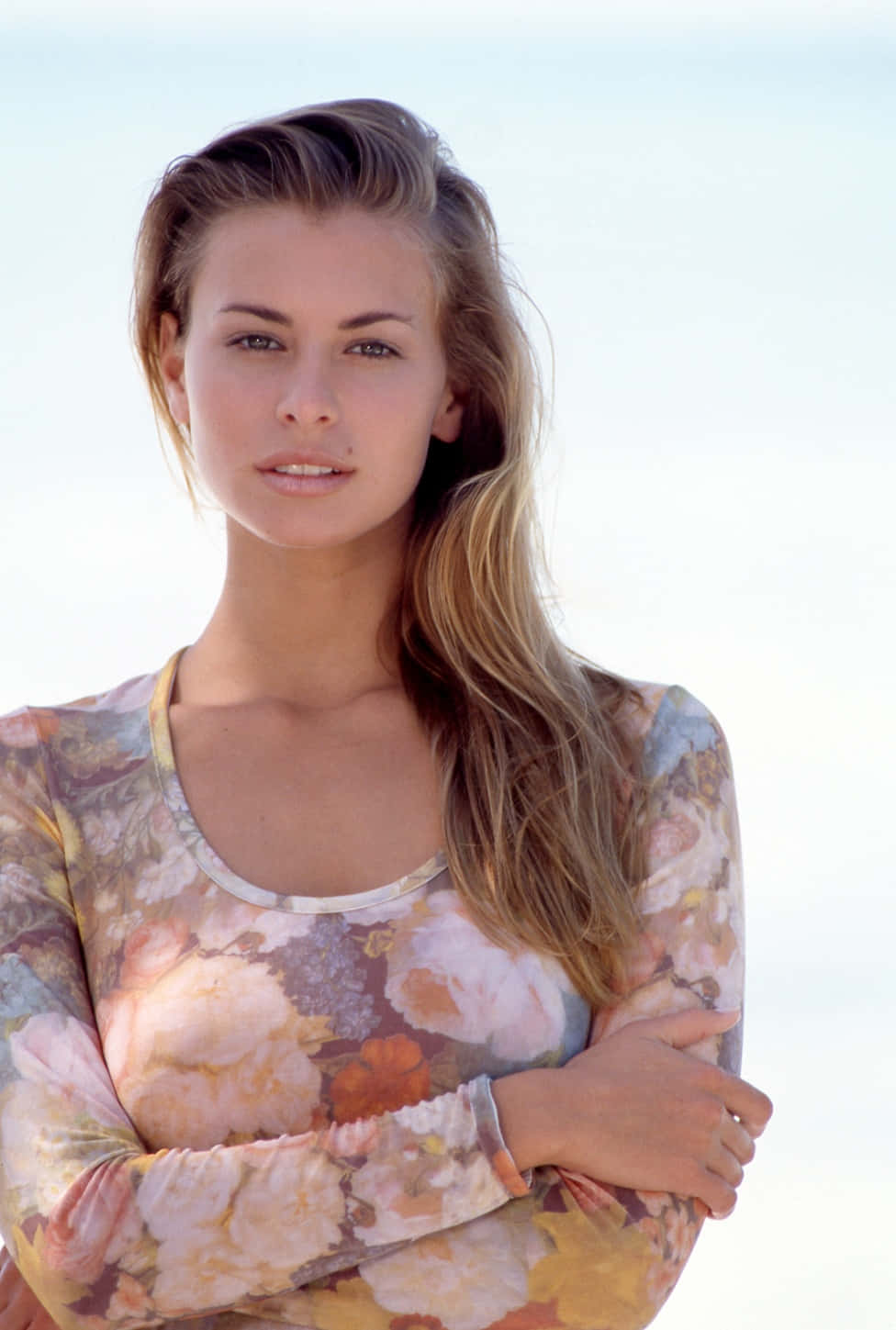 Blonde Model Beach Portrait Wallpaper