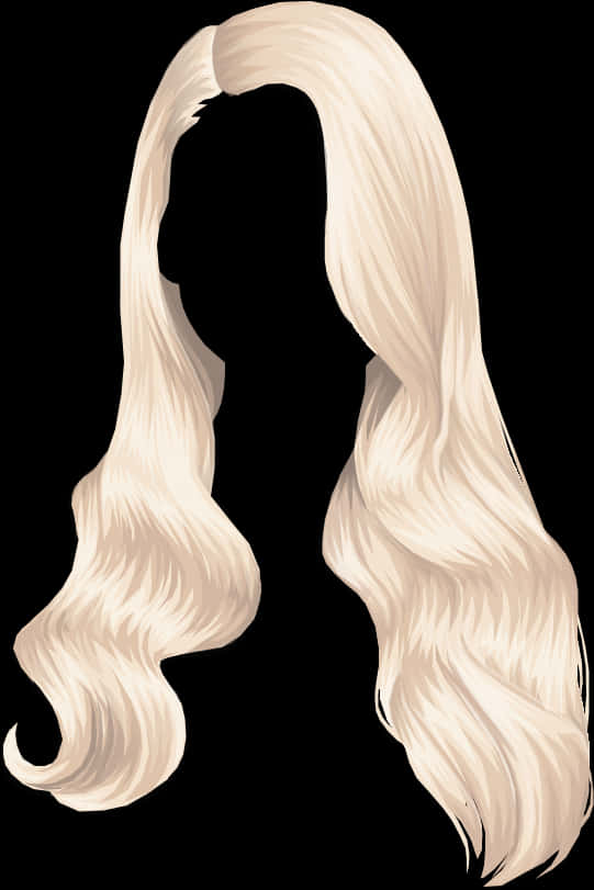 Blonde Silhouette Long Hair Illustration PNG