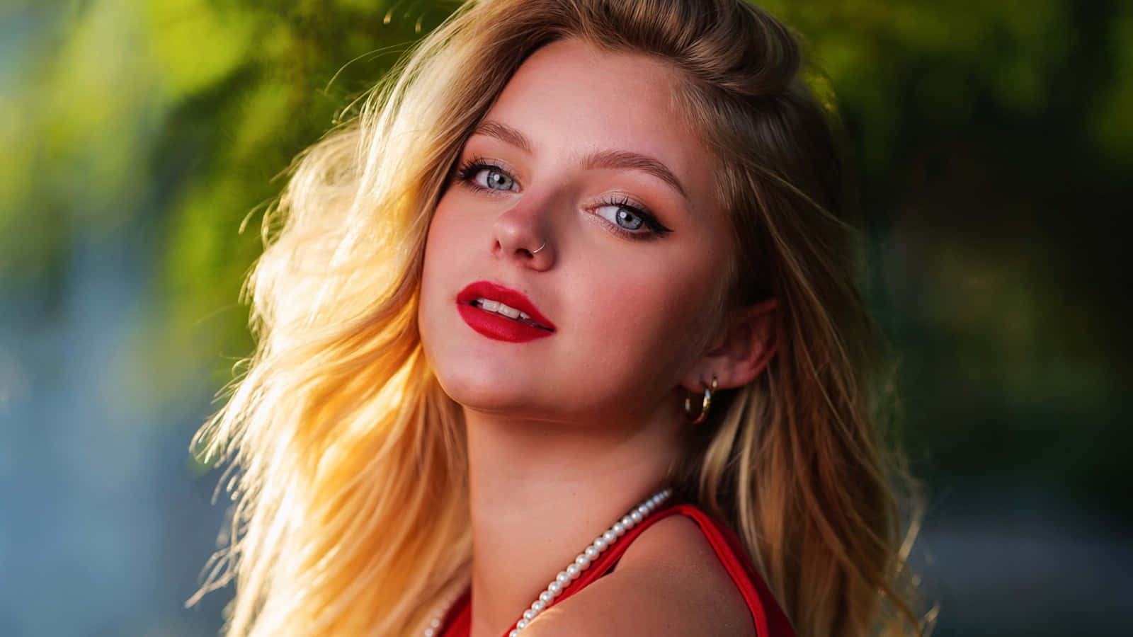 Blonde Ukrainian Girl Blushing Photoshoot Wallpaper