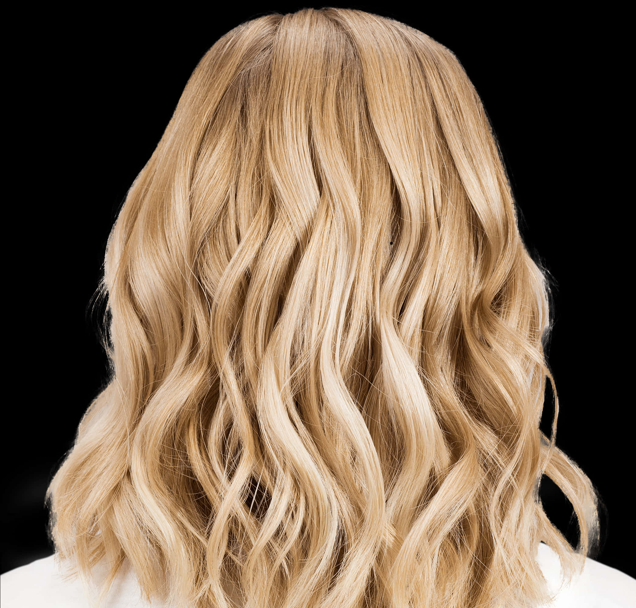 Blonde Wavy Hair Black Background PNG