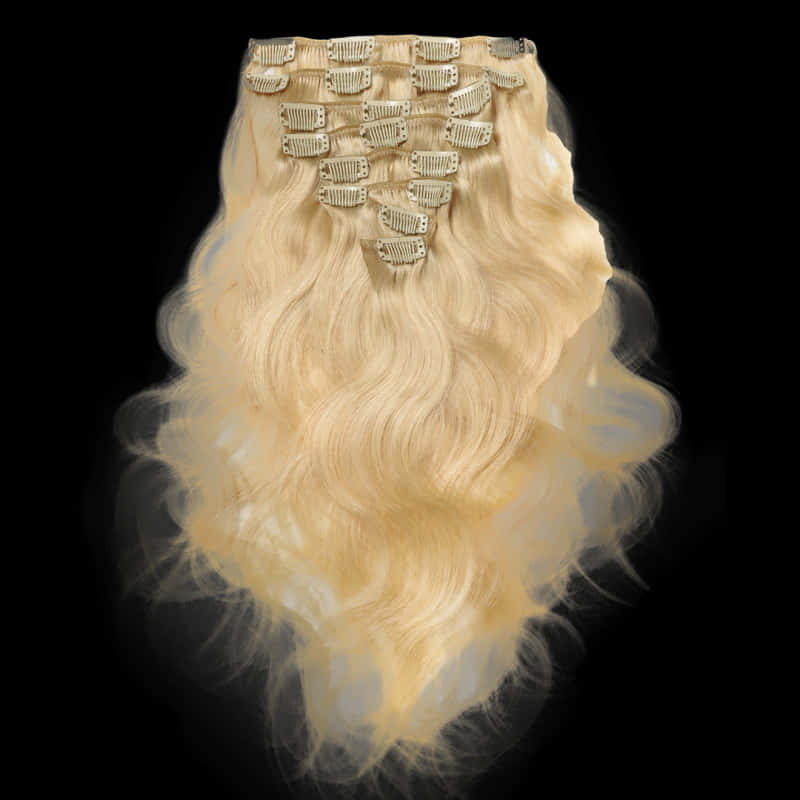 Blonde Wavy Hair Extensions PNG