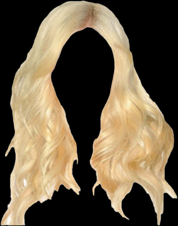 Blonde Wavy Hairpiece PNG