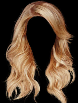 Blonde Wavy Hairstyle Black Background PNG