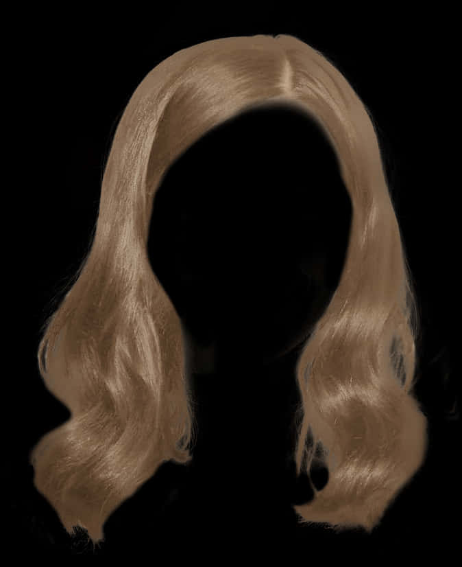 Blonde Wavy Hairstyle Silhouette PNG