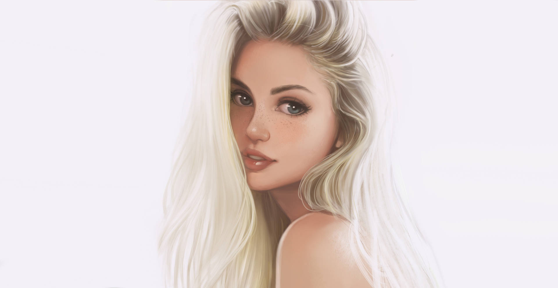Blonde Woman Digital Art Wallpaper