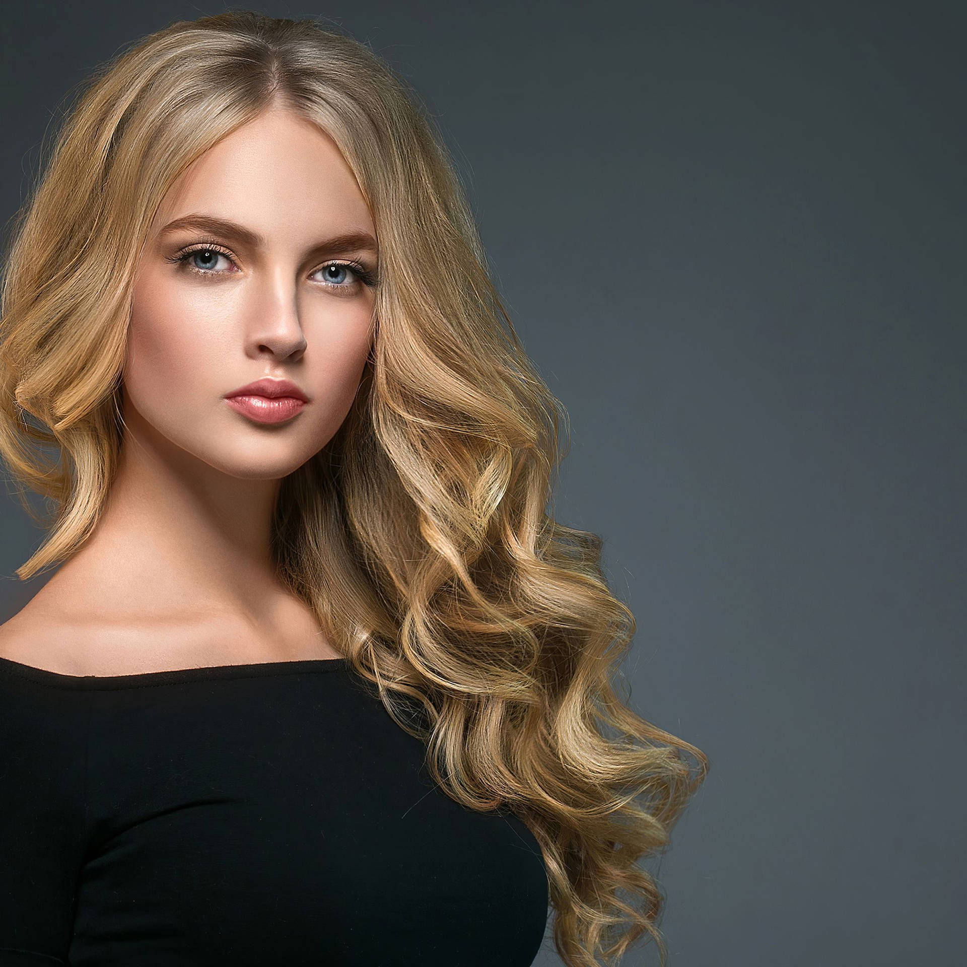 Blonde Woman For Salon Advertising Background
