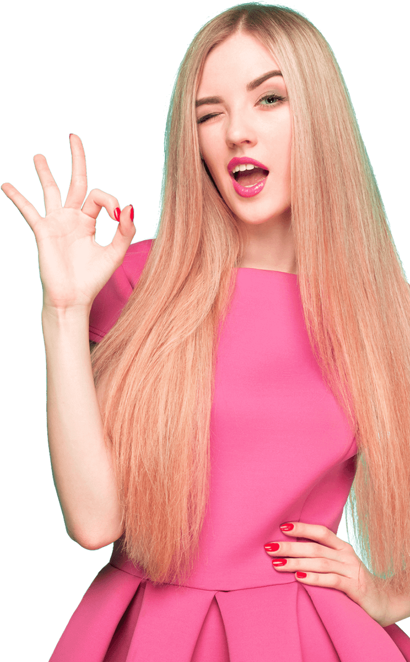 Blonde Woman Giving O K Sign PNG