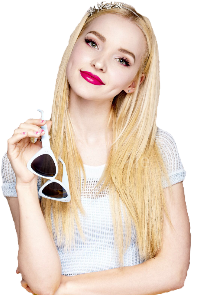 Blonde Woman Holding Sunglasses PNG