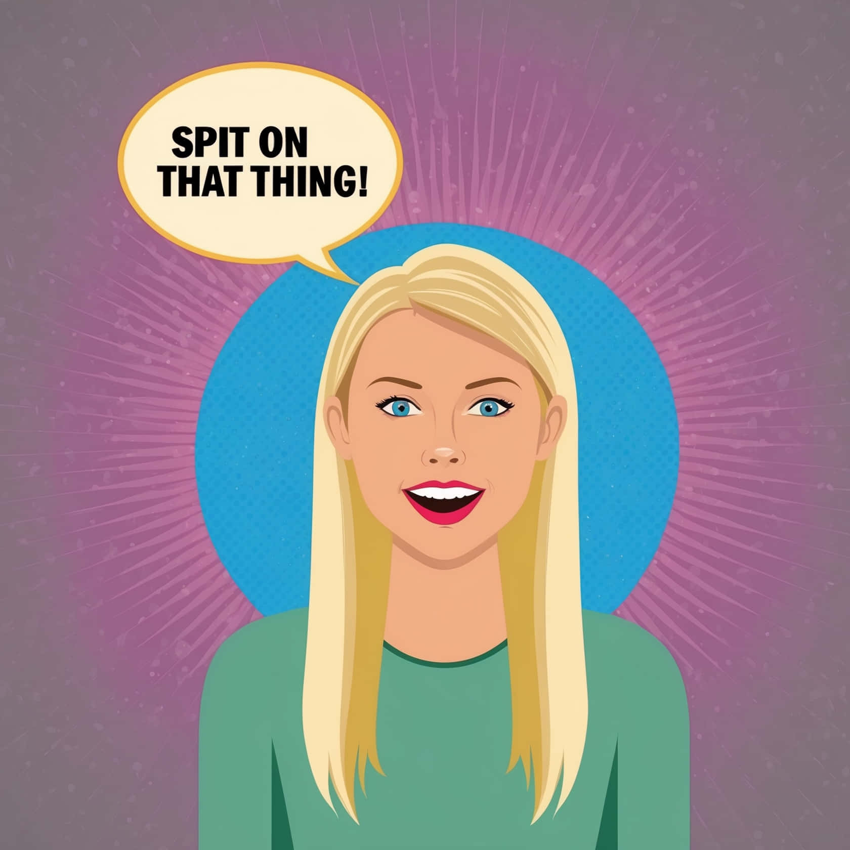 Blonde Woman Speech Bubble Comic Style Wallpaper
