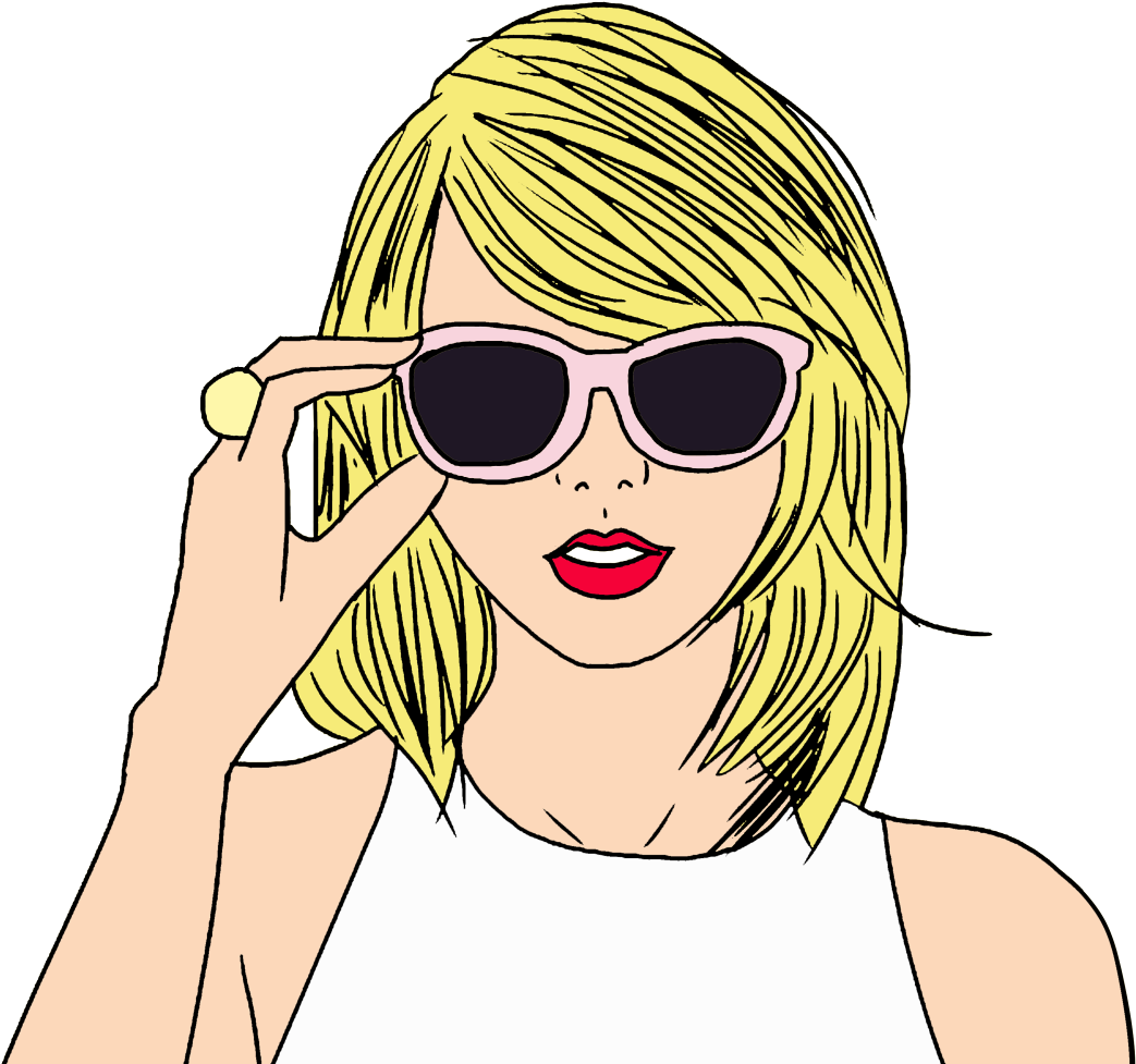 Blonde Woman Sunglasses Illustration PNG