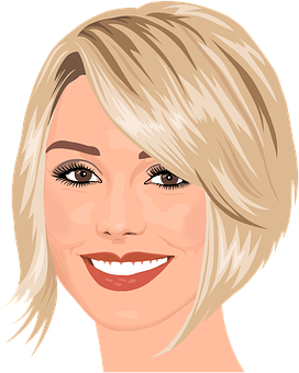 Blonde Woman Vector Portrait PNG