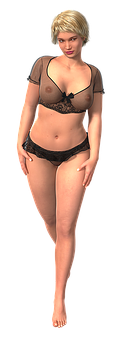 Blonde Womanin Lingerie PNG