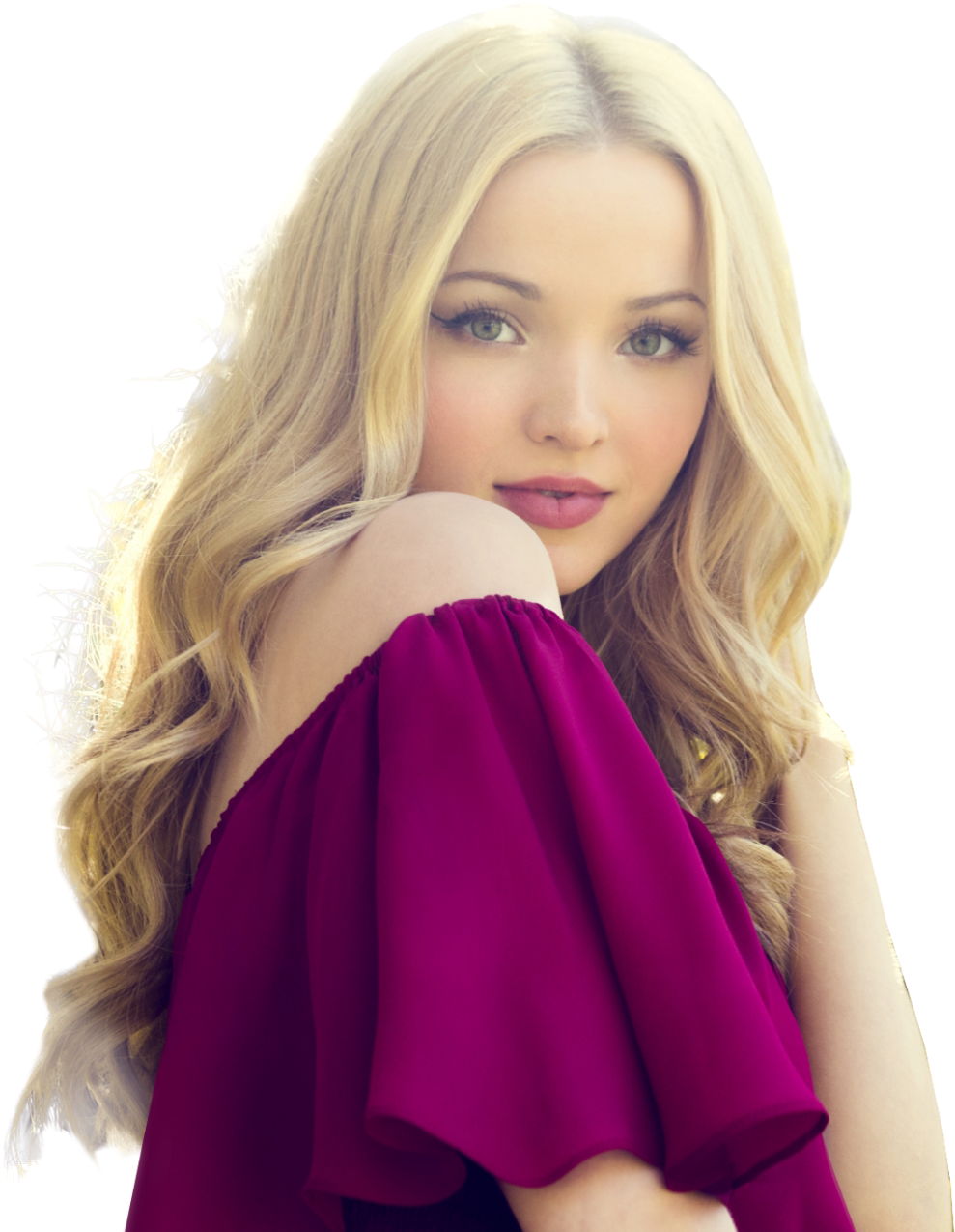 Blonde Womanin Red Dress PNG