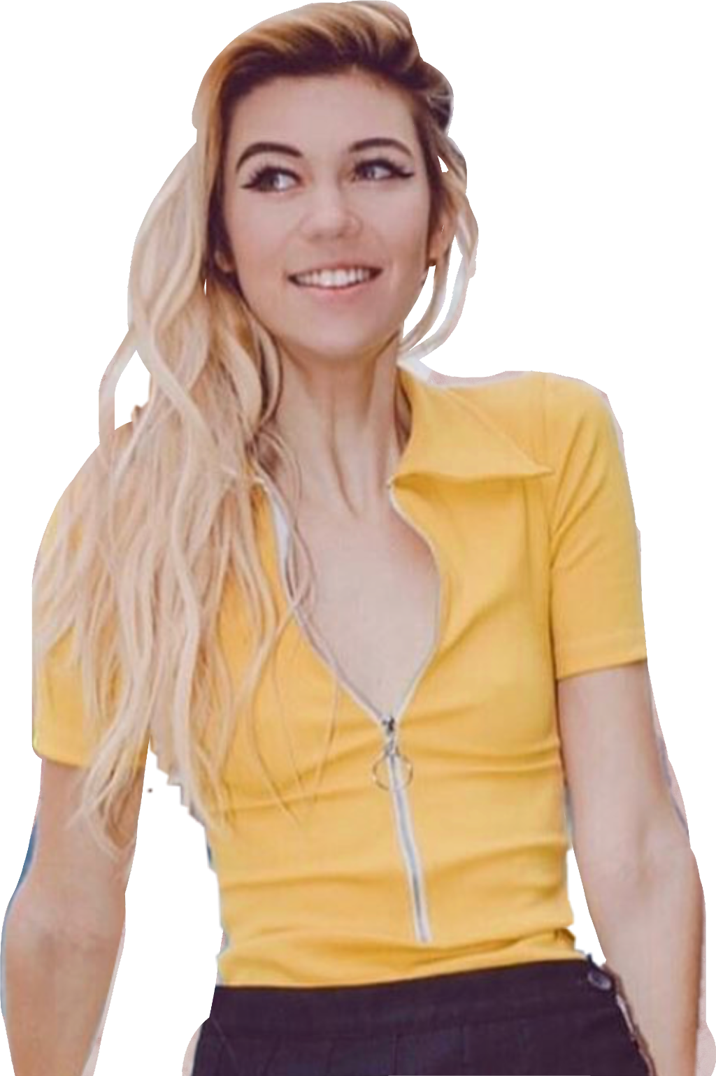 download-blonde-womanin-yellow-top-wallpapers