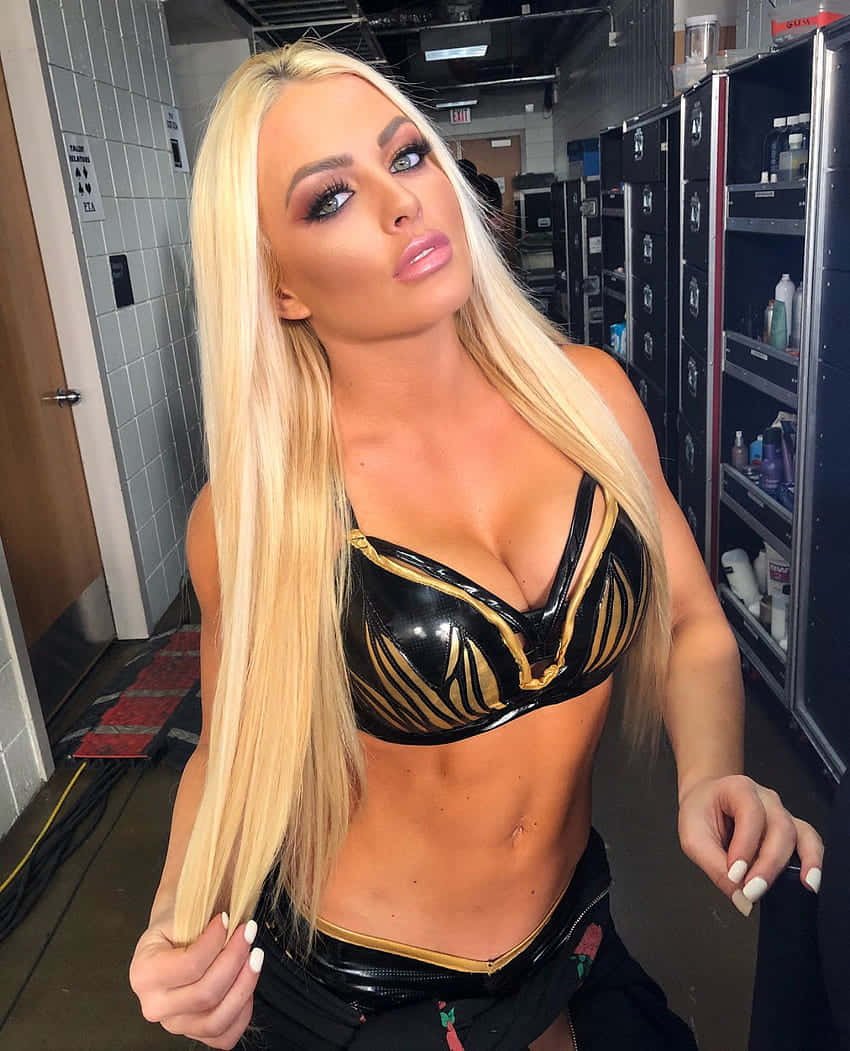 Blonde Wrestler Backstage Pose Wallpaper