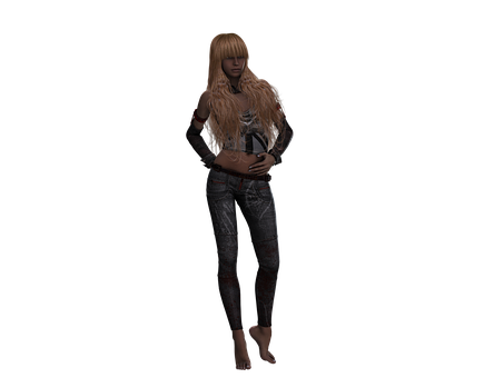 Blonde3 D Character Black Background PNG