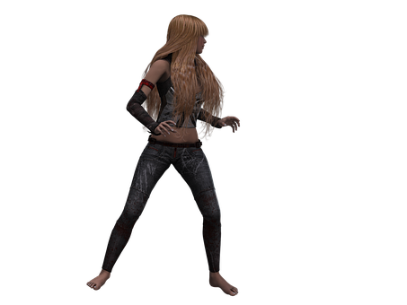 Blonde3 D Character Model PNG