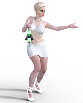 Blonde3 D Character Pointing PNG