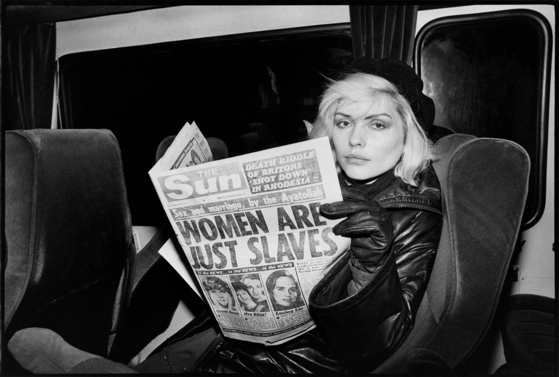 Blondie Debbie Harry Reading Newspaper Photography Background