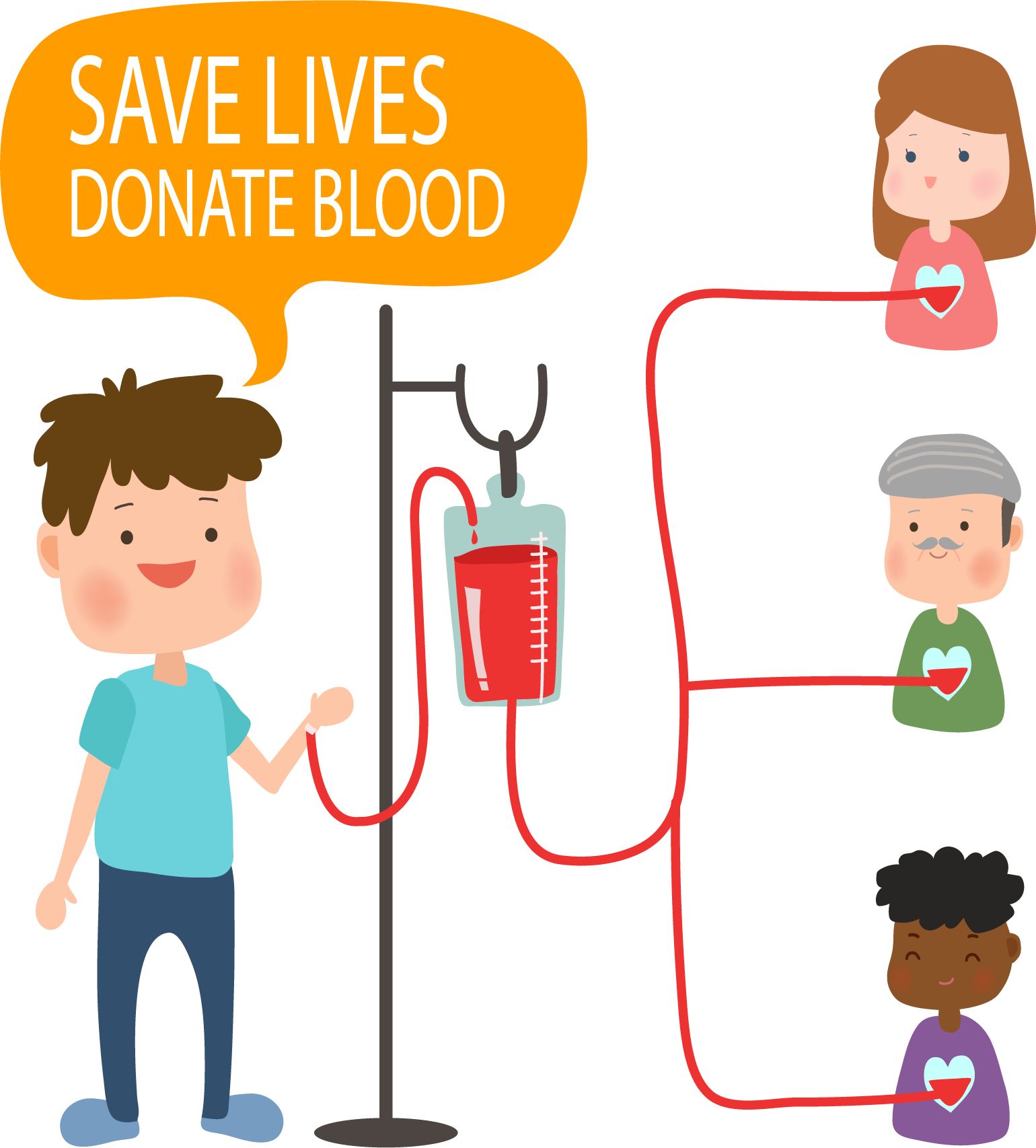 Blood Donation Awareness Cartoon PNG