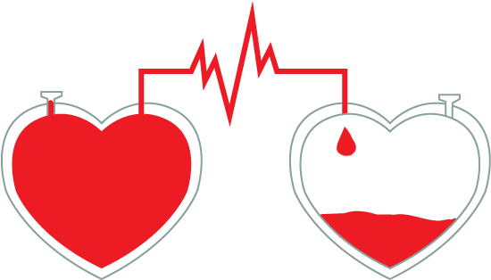 Blood Donation Heart Connection Graphic PNG