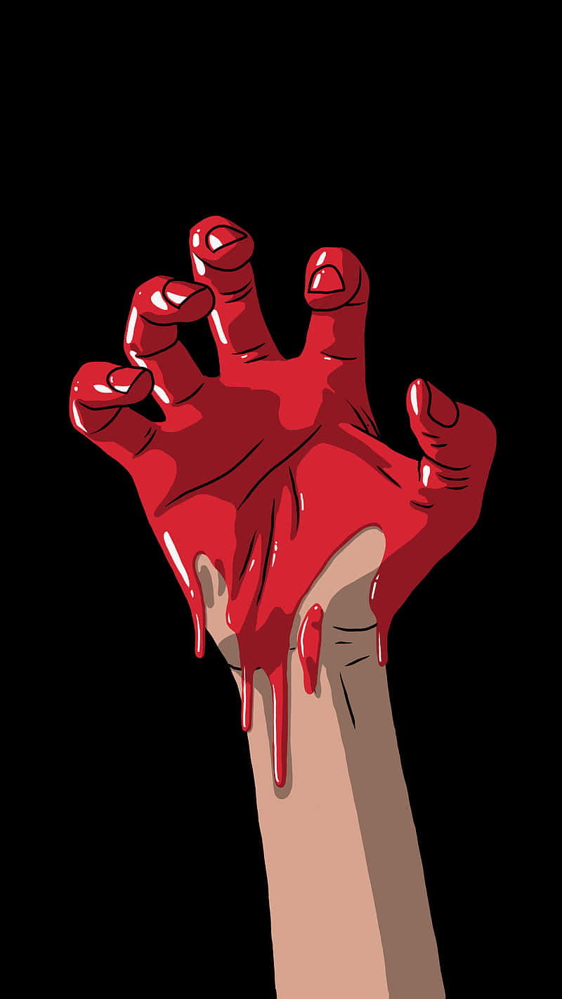Blood Drenched Hand Illustration Wallpaper