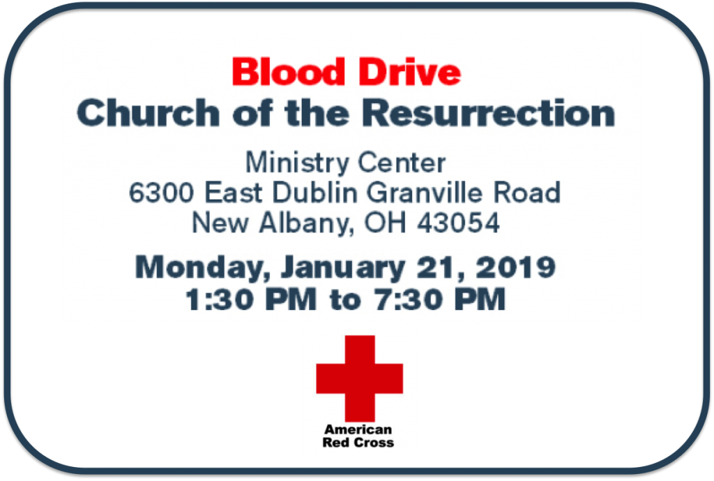 Blood Drive Churchofthe Resurrection Event Sign PNG