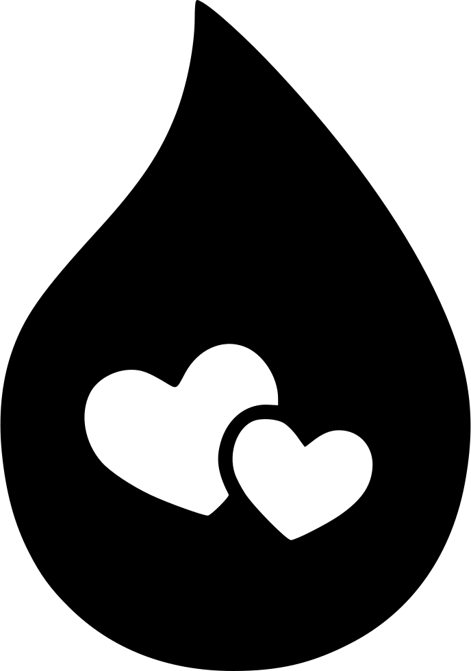 Blood Drop With Hearts Graphic PNG