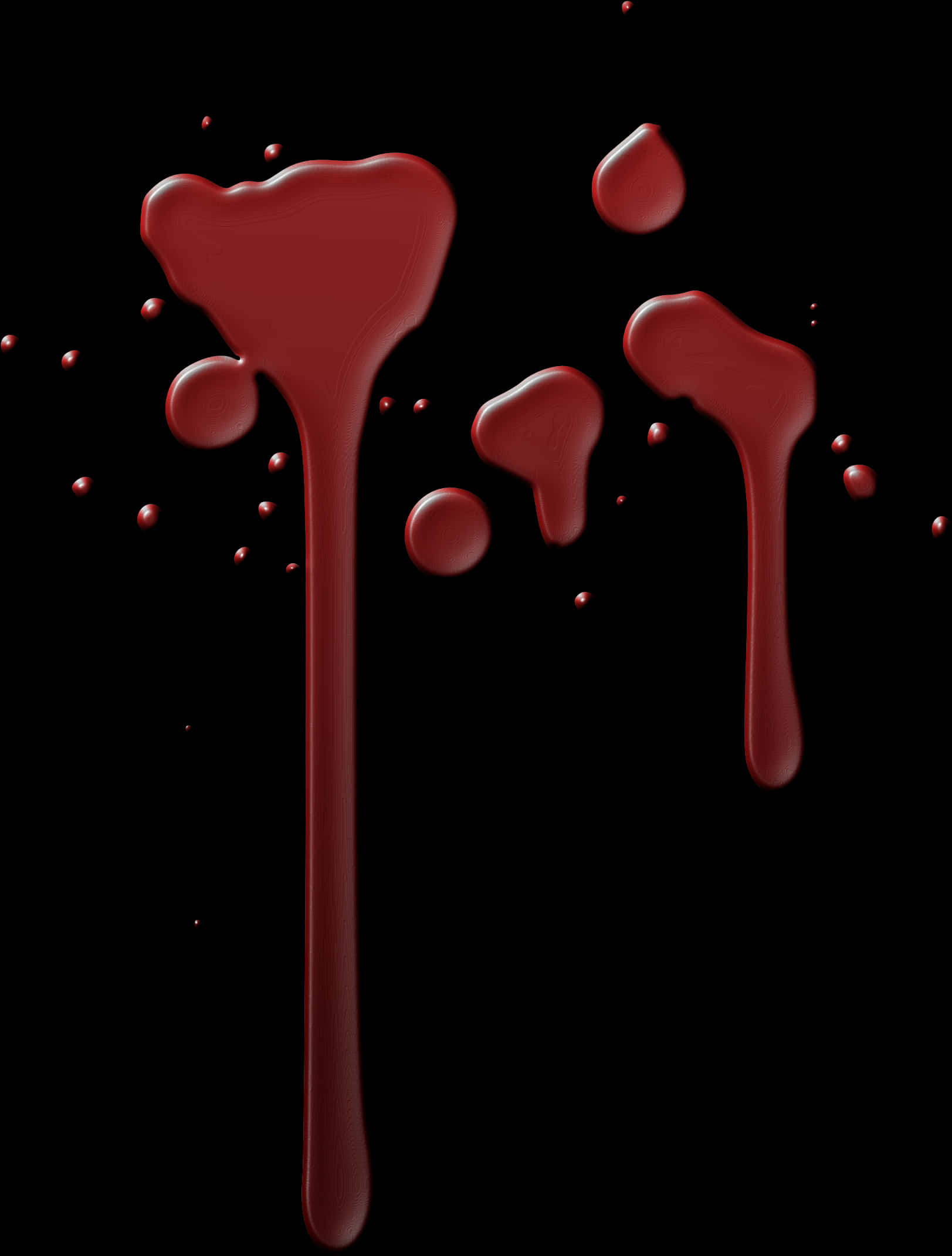 Blood Drops Falling Against Dark Background PNG