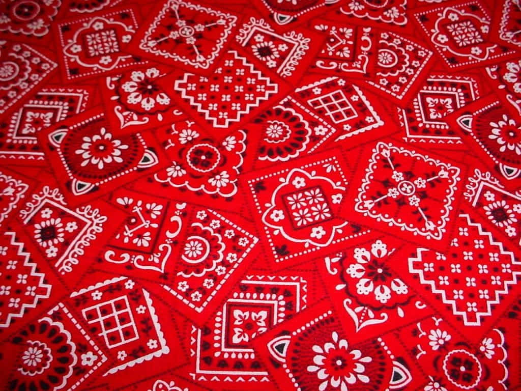 Blood Gang Red Bandana Pattern Pile Wallpaper