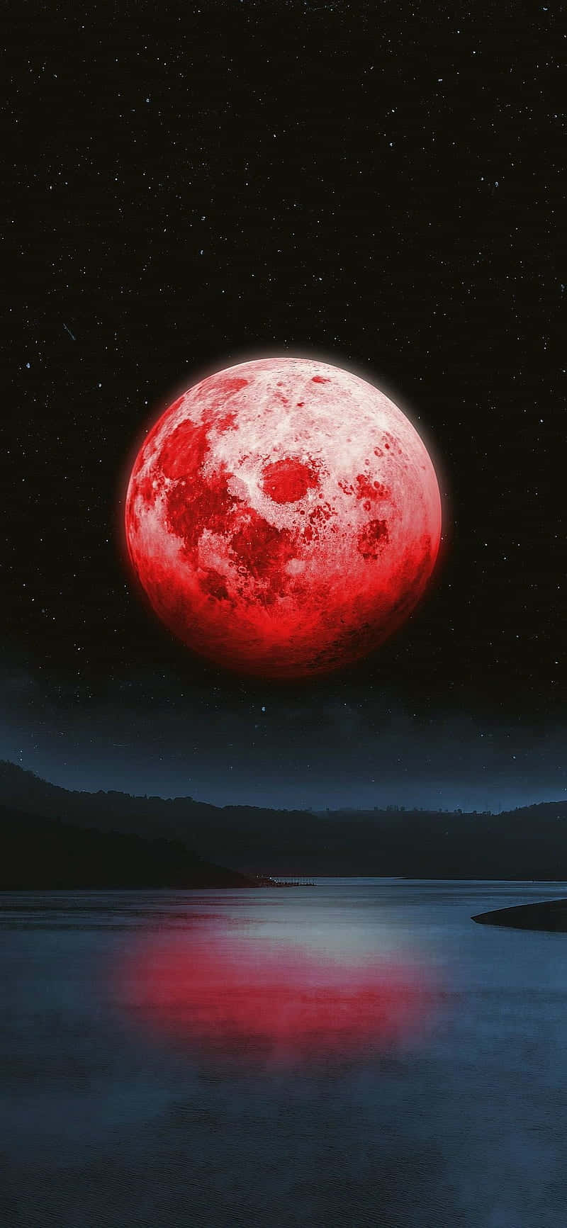Download wallpaper 1350x2400 full moon eclipse red moon fiery moon iphone  876s6 for parallax hd background