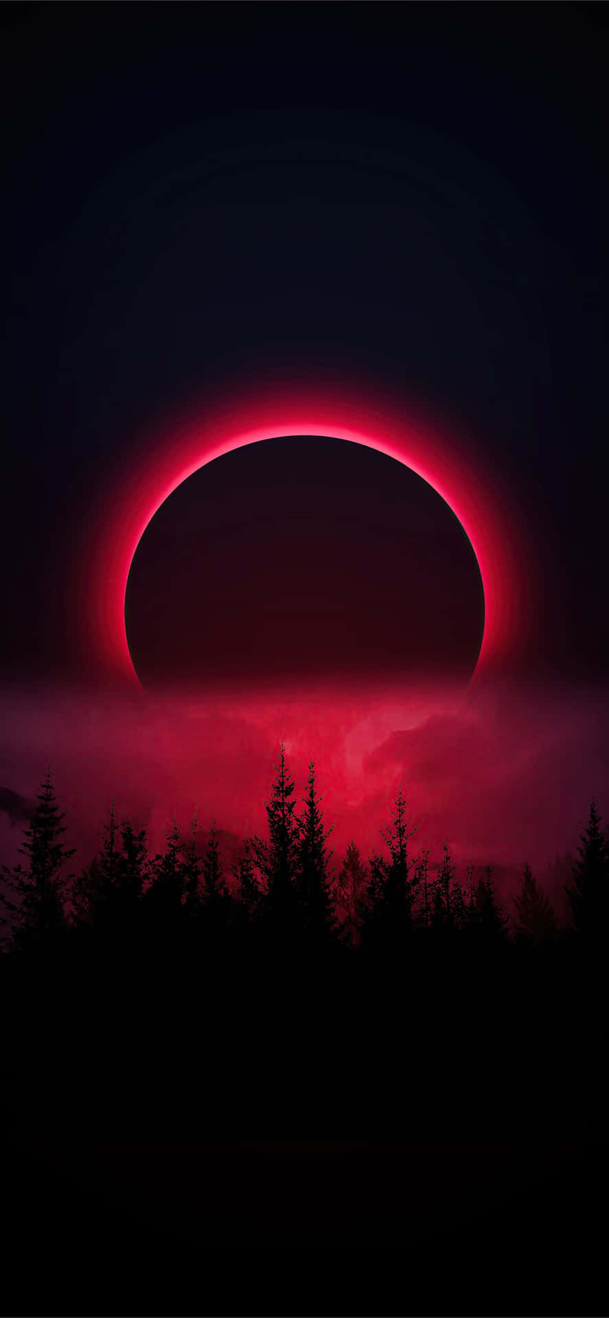 Rotehimmel In Der Nacht, Ein Seltenes Phänomen, Bekannt Als Blutmond. Wallpaper
