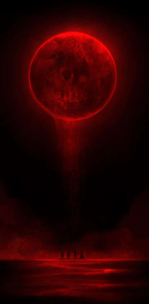 A Captivating View Of A Spectacular Blood Moon. Wallpaper