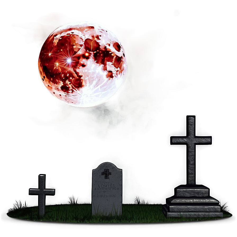 Blood Moon And Cemetery Png Hlk65 PNG