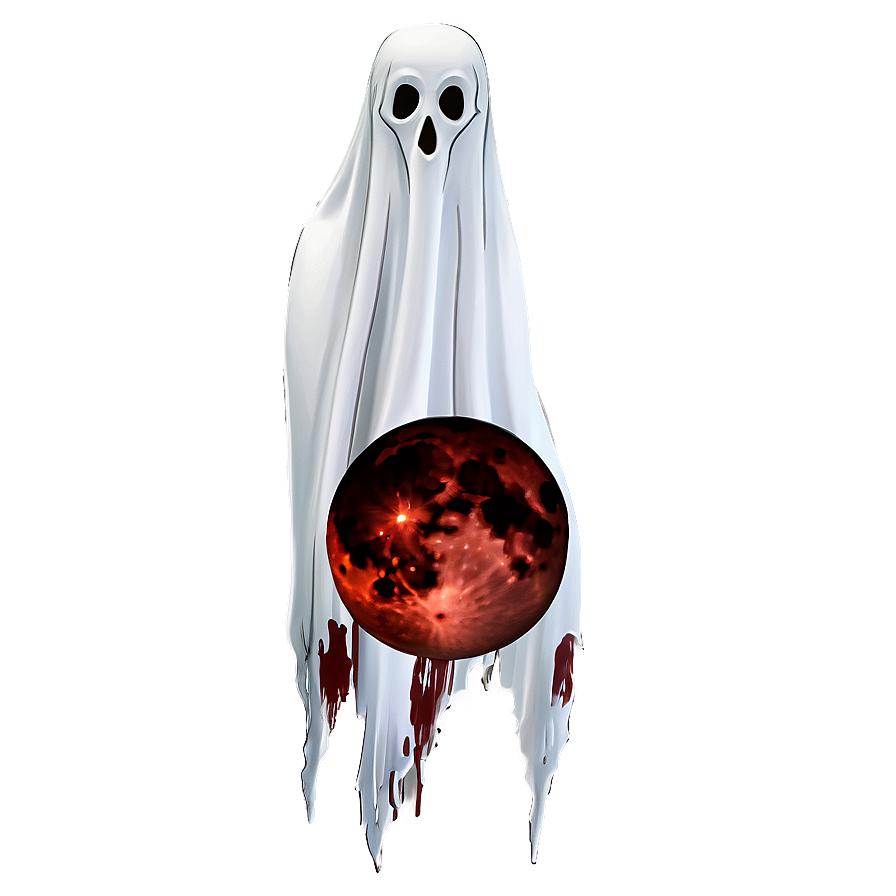 Blood Moon And Ghost Png 06112024 PNG