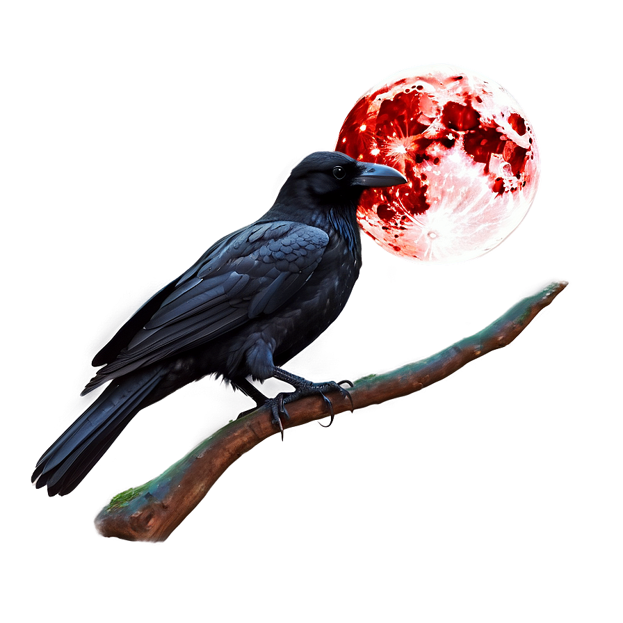 Blood Moon And Raven Png 06112024 PNG