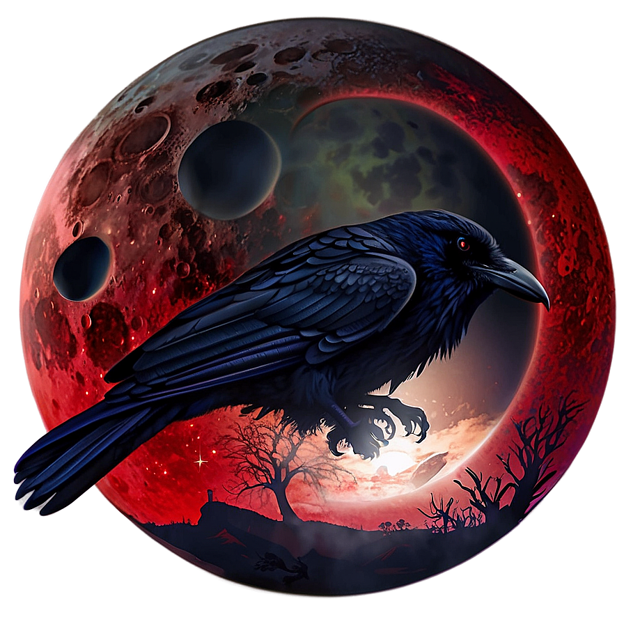 Blood Moon And Raven Png 16 PNG