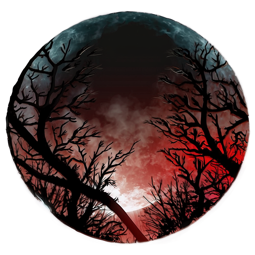 Blood Moon And Silhouette Png 14 PNG