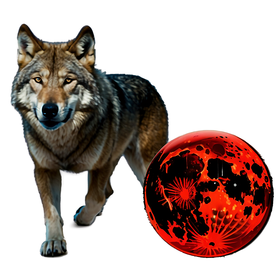 Blood Moon And Wolf Png 06112024 PNG