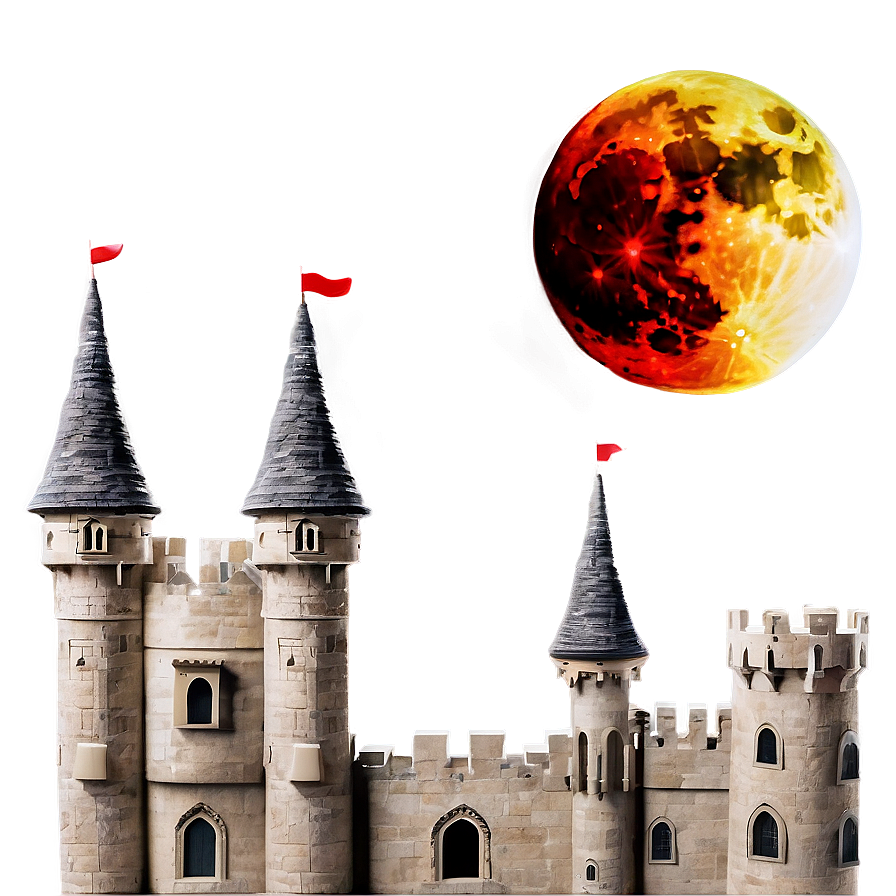 Blood Moon Over Castle Png 26 PNG