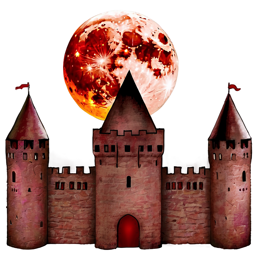 Blood Moon Over Castle Png 50 PNG