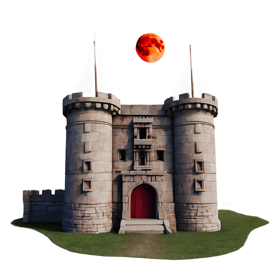 Blood Moon Over Castle Png Xwf PNG