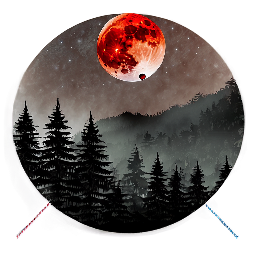 Blood Moon Over Forest Png 20 PNG