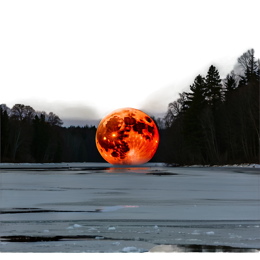 Blood Moon Over Ice Png Nnl PNG