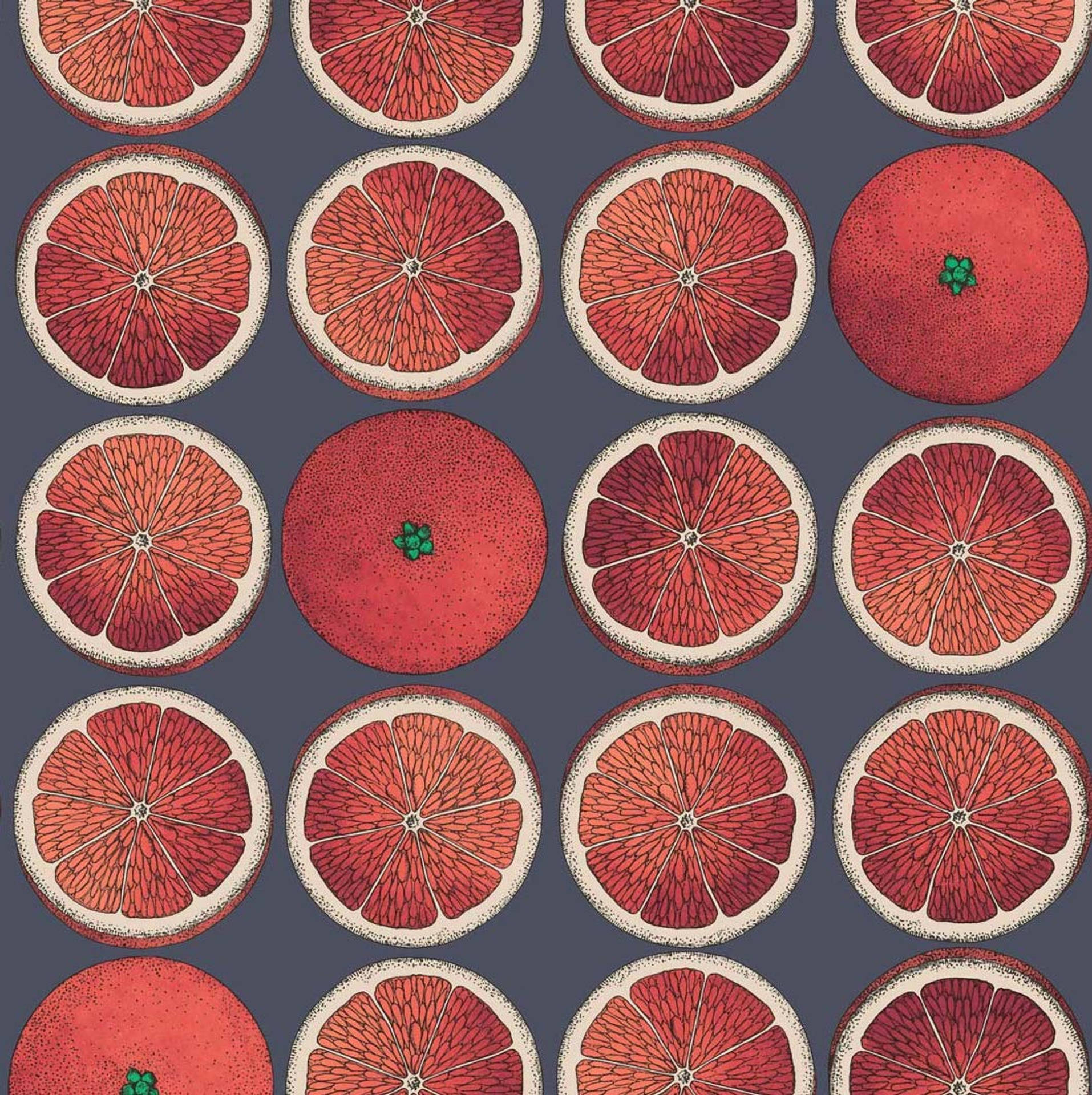 Blood Orange Citrus Fruit Animated Pattern Wallpaper
