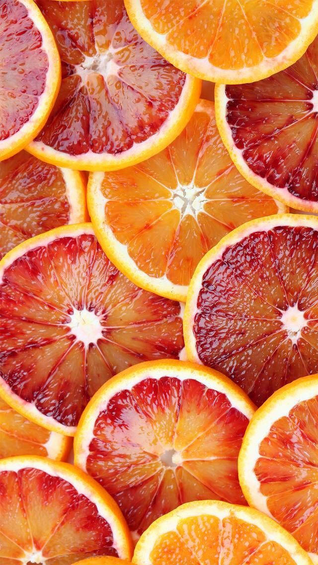 Patrónartístico De Frutas Cítricas De Color Naranja Sangre Fondo de pantalla