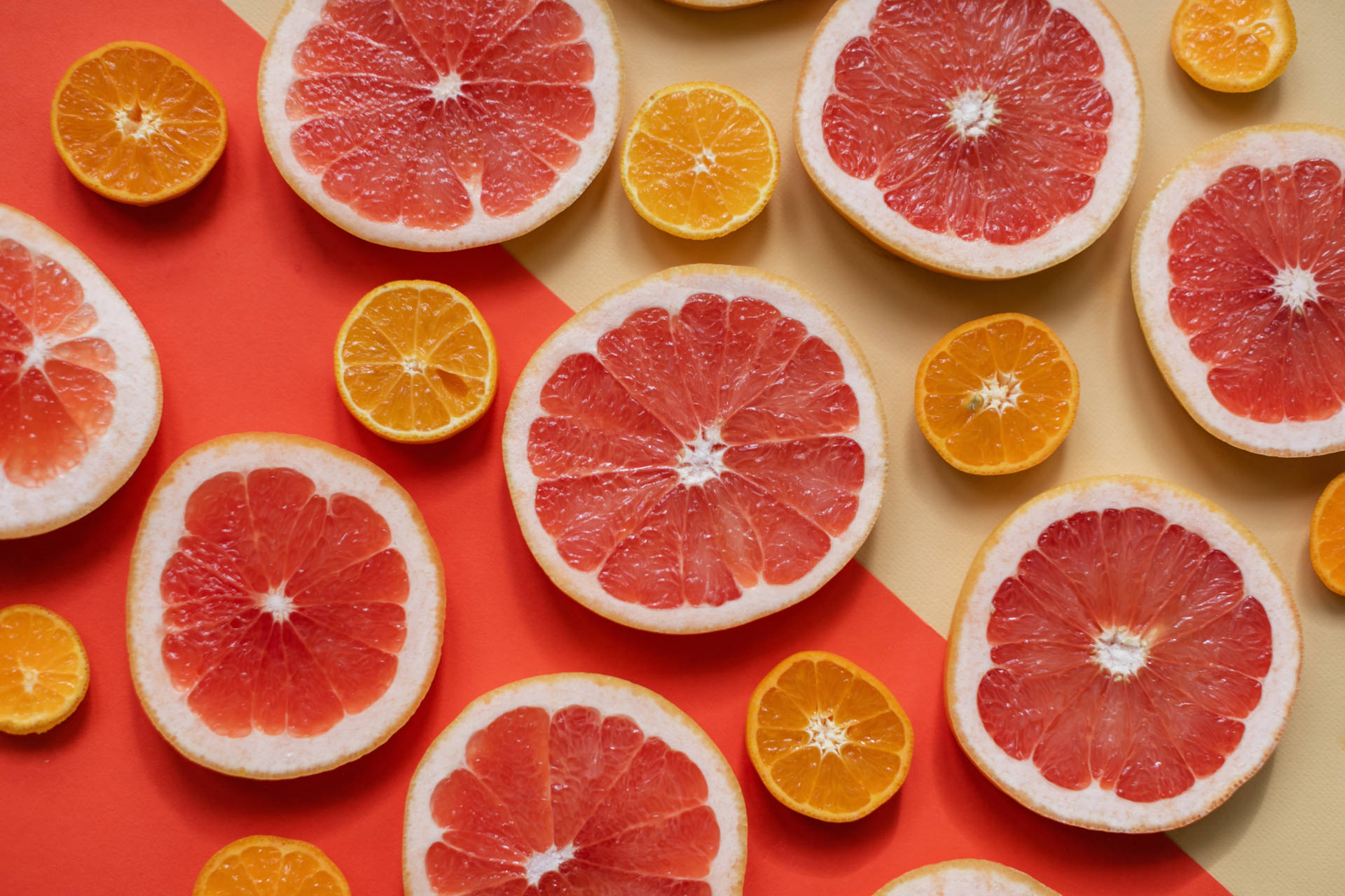 Blood Orange Citrus Fruit Pattern Wallpaper