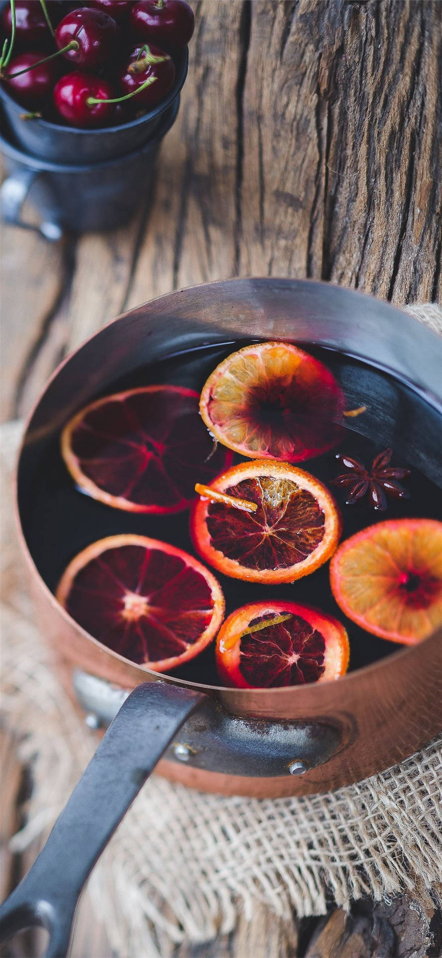 Frutacítrica De Naranja Sanguina De Estilo Retro Estético. Fondo de pantalla