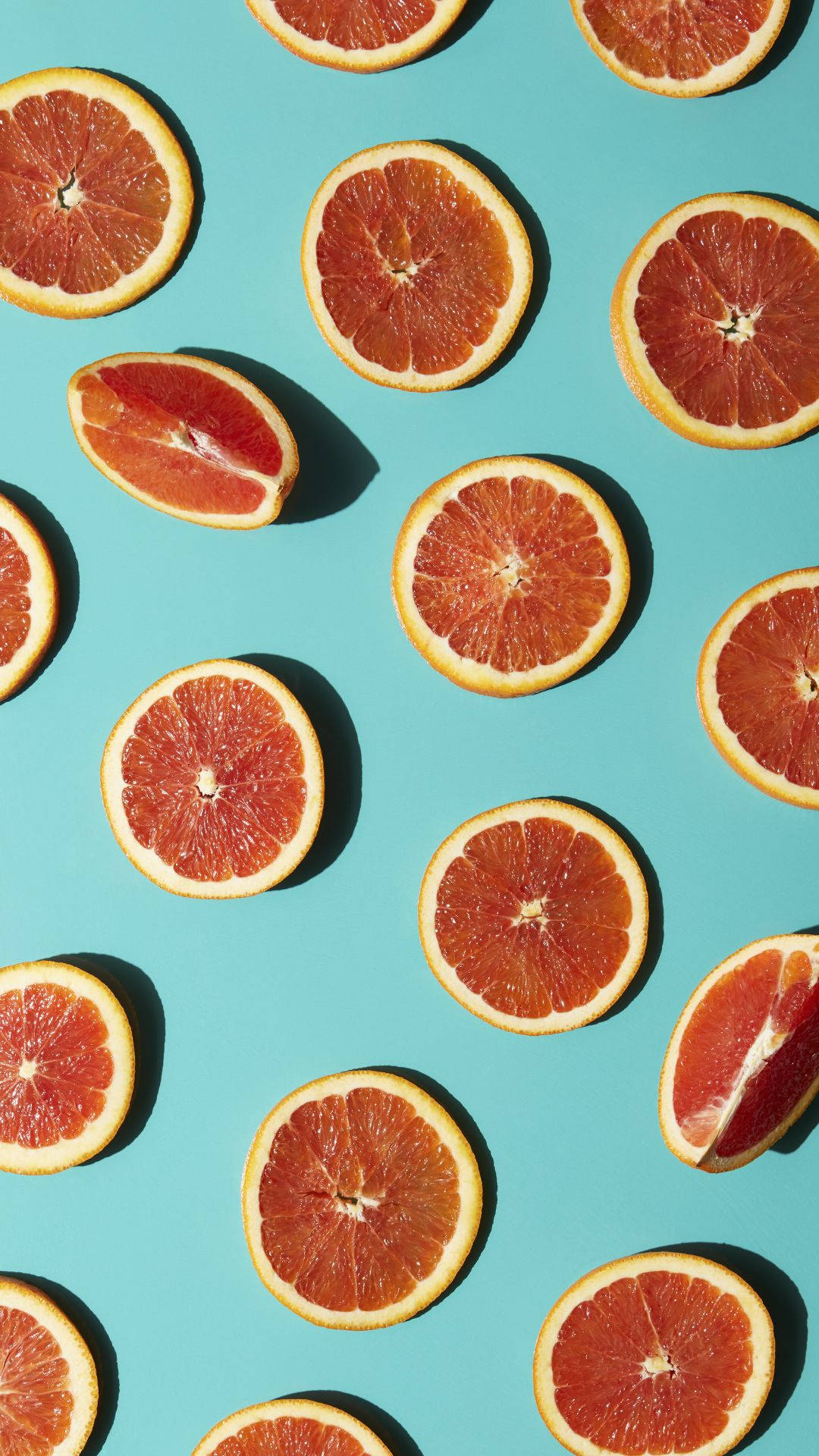 Blood Orange Citrus Fruit Teal Cute Wallpaper
